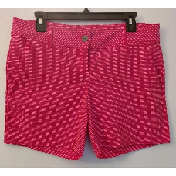 Isaac Mizrahi NY Size 10 Hot Pink w/White Polka Dot Shorts w/Pockets - Picture 1 of 8